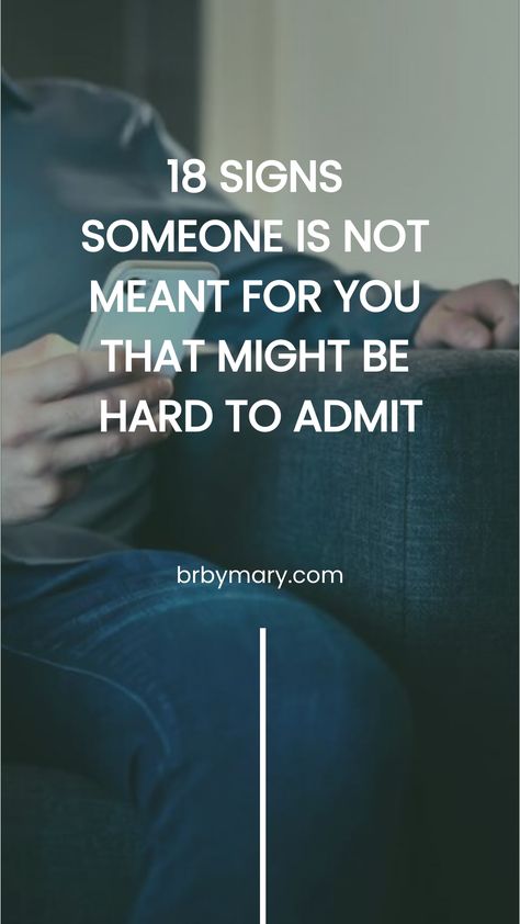 Here are 18 Signs Someone Is Not Meant For You That Might Be Hard To Admit. Discover signs that may indicate someone is not the right fit for you in a relationship. It can be challenging to accept, but recognizing these signals early on can save you from heartache down the road. Love is about mutual respect and understanding, don't settle for anything less! Don't Settle For Less Relationships, Not Meant To Be Quotes Relationships, Guys Quotes, Tips For Guys, Conversation Starter Questions, Conversation Starters For Couples, Relationship Tips For Women, Women Relationship, Attracted To Someone