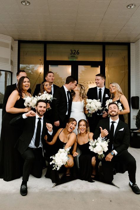 Luxury black and white modern minimal wedding Florida Wedding Venue, Black And White Wedding Theme, Le Meridien, White Wedding Theme, Black Bridesmaids, Florida Wedding Venues, Black And White Wedding, Black White Wedding, Minimal Wedding