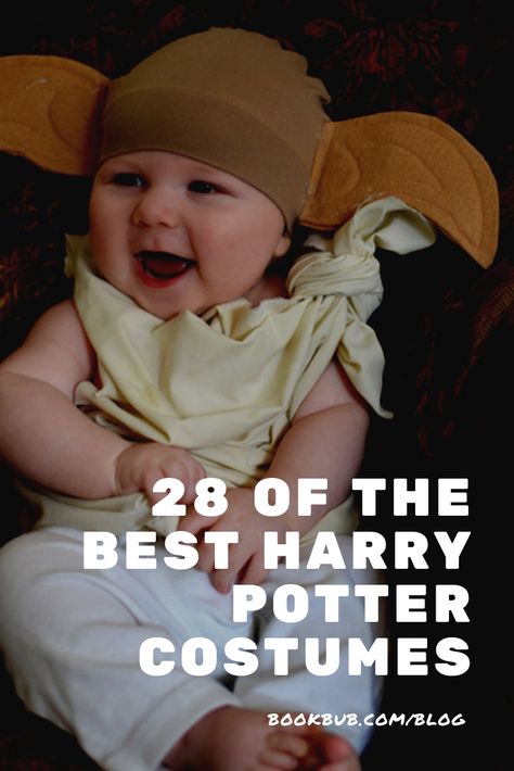 28 of the best costumes for Harry Potter fans, including creative and iconic ideas.  #HarryPotter #costumes #Potterheads Harry Potter Baby Costume, Fluffy Harry Potter, Ron Weasley Costume, Baby Harry Potter Costume, Harry Potter Baby Girl, Dobby Costume, Harry Potter Costumes, Harry Potter Halloween Costumes, Bookish Halloween