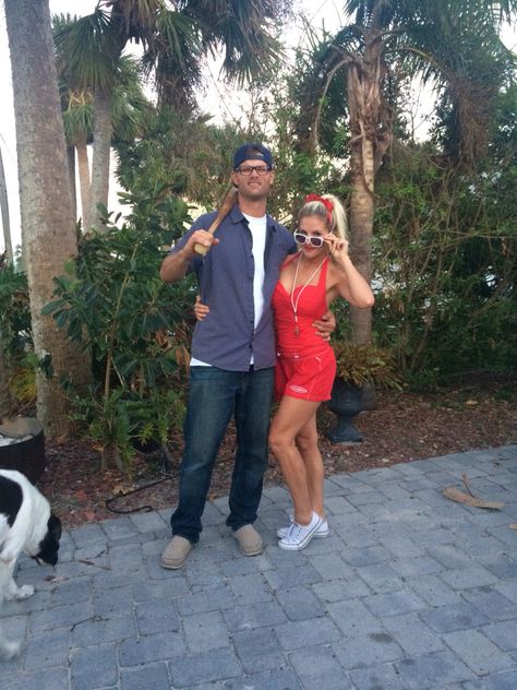 Couples Costume! Squints & Wendy Peffercorn - The Sandlot Sandlot Halloween Costumes Couple, Wendy Sandlot Costume, Wendy Peppercorn And Squints Costume, Sandlot Couple Costume, The Sandlot Halloween Costumes, The Sandlot Costumes, Unique Couples Costume Ideas, Squints And Wendy Peffercorn Costume, 90s Halloween Costumes Couples