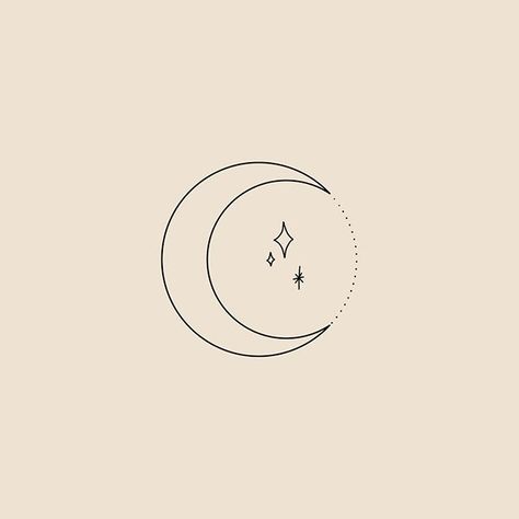 Submark Design, Tattoo Sonne, Luna Tattoo, Small Moon Tattoos, Moon Tattoo Designs, Branding Website, Dainty Tattoos, Branding Website Design, Star Tattoos