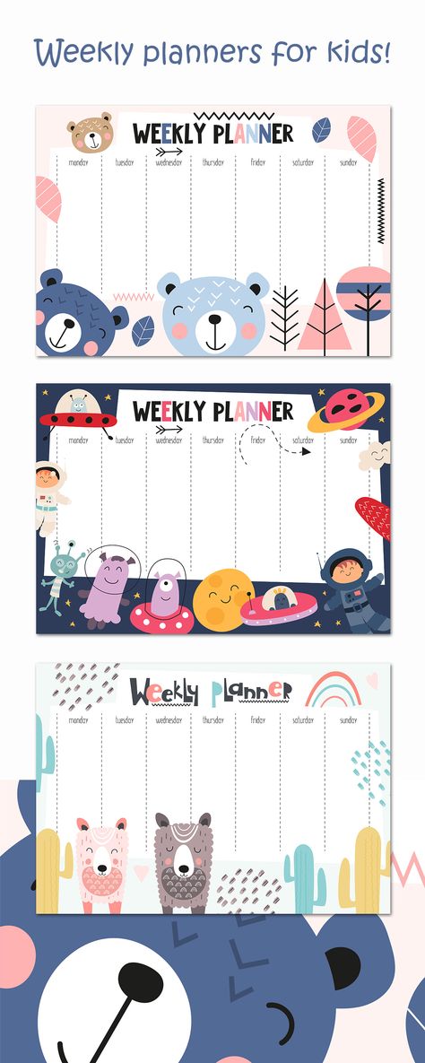 Middle School Planner, Weekly Planner For Kids, Cute To Do List, School Stickers Labels, Weekly Planner Printable Templates, Weekly Planner Print, Planner For Kids, Weekly Planner Design, Daily Planner Sheets