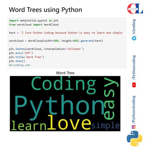 Word Trees using Python Python Coding, Coding Humor, Python Code, Flutter App, Computer Science Programming, Web Development Programming, Android Development, Learn Computer Science, Learn Computer