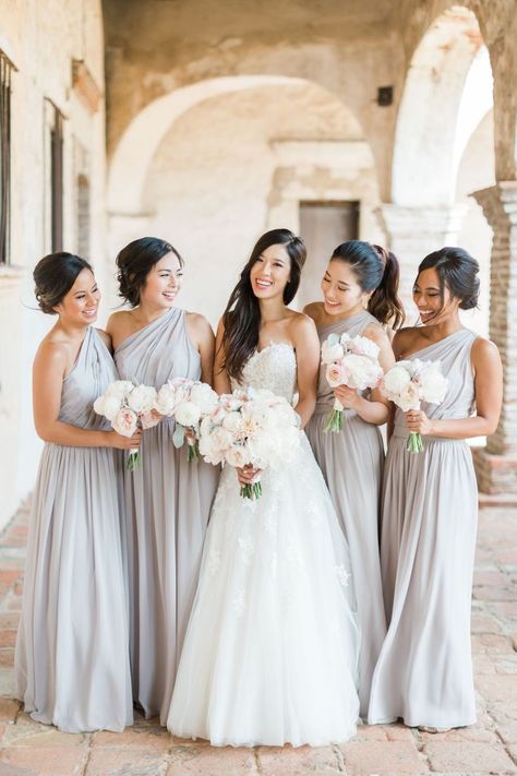 Light Grey Bridesmaid Dresses, Bridesmaids Dress Inspiration, Grey Bridesmaids, Velvet Bridesmaid Dresses, Grey Bridesmaid Dresses, Garden Party Dress, Gray Dresses, Bridesmaid Style, Gray Weddings