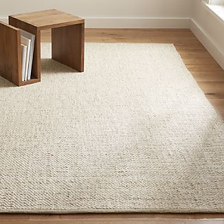 Jasper Wheat Wool-Blend Rug Neutral Sofa With Rug, Neutral Living Room Rugs Modern, Cream Wool Rug, Living Room Neutral Rug, Japandi Rug, Neutral Living Room Rug, Light Rug, Wool Rugs Living Room, Family Room Addition