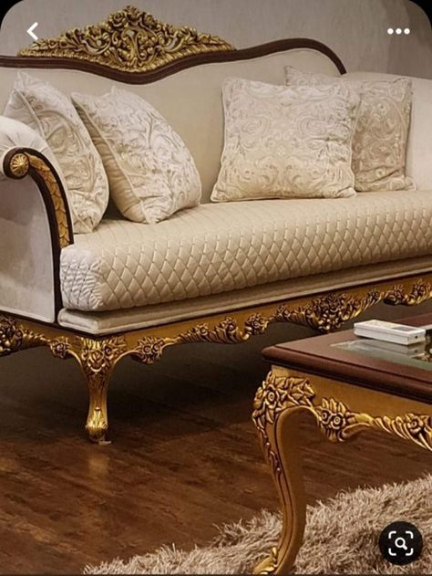 Bedroom Collections Furniture, Sitting Room Interior Design, Royal Sofa, Sofa Bed For Small Spaces, Dream Sofa, Sofa Design Wood, Luxury Furniture Sofa, Bed Headboard Design, Silver Furniture