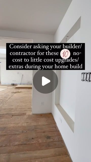 OneSqFtATime | Home & Lifestyle on Instagram: "✨Most viewed reel of 2023 now with the cost breakdown✨  Now that we have moved in, below is the cost breakdown on the items I mentioned:  1.	Pictures and Videos of all electrical, plumbing and studs before insulation and drywall - $0  2.	Interior Installation - Our entire house insulation cost was $11,000 for all walls, ceiling and floors. Not having insulation for a couple/few walls would have made the cost go down only by a $1K-2K.  3.	Caulk all gaps between the walls and installed floors - $0  4.	Add niches with integrated lights to add character - $200-$400/niche  5.	Hot water hose bib on one of the exterior walls - $0  6.	Install additional electrical outlet - $125-$150  7.	Install wire shelves in closets as an economical alternative - $0 New Build Outlet Placement, How To Wire A House, Where To Put Outlets In A New House, New Build Features, Upgrades To Builder Grade Home, Outlet Placement In New Home, Old House Renovation Ideas, Adding On To Your House, House Insulation