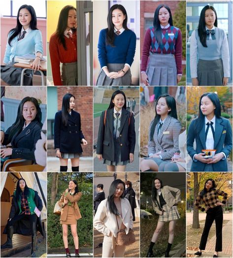 True Beauty Im Joo Kyung Outfits, Kdrama School Outfits, Park Yoona Outfits, Kang Soojin True Beauty Outfits, Im Jukyung Outfit, Aouad Uniform, Kdrama Uniform, True Beauty Uniform, True Beauty Outfits Drama