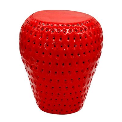 The Viral Strawberry Stool, the must-have seating option for trendsetters everywhere. Inspired by the viral fruit trend, this stool features a playful strawberry design that adds a fun and trendy vibe to any space. Whether used as extra seating in your living room, a cozy spot in your bedroom, or a whimsical accent piece in your playroom, this stool combines style and functionality seamlessly. Crafted from durable materials, it offers reliable support for lounging or sitting. Bring a touch of vi Strawberry Side Table, Fun Side Table, Fruit Themed Bedroom, Strawberry Theme Bedroom, Fruit Themed Room, Strawberry Stool, Fruit Stool, Food Stools, Funky Stool