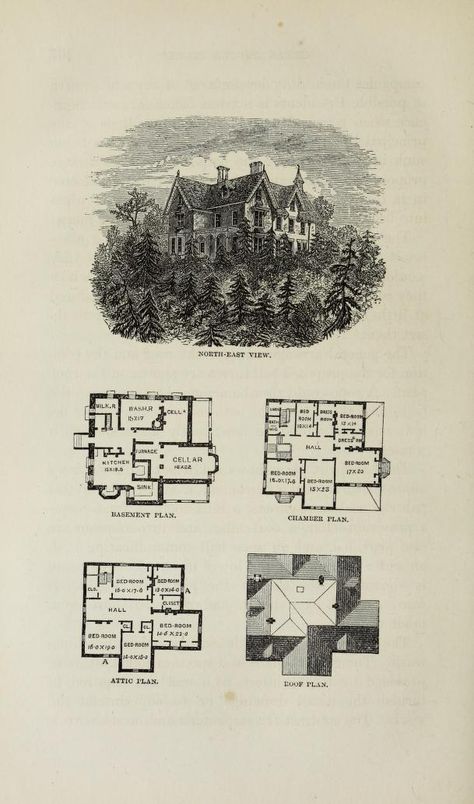 Villas and cottages : Vaux, Calvert, 1824-1895 : Free Download, Borrow, and Streaming : Internet Archive Dark Academia Houses, Dark Academia House, Academia House, Victorian House Plans, Retro House, Cottage Witch, Antique Flooring, Antique House, Vintage House Plans