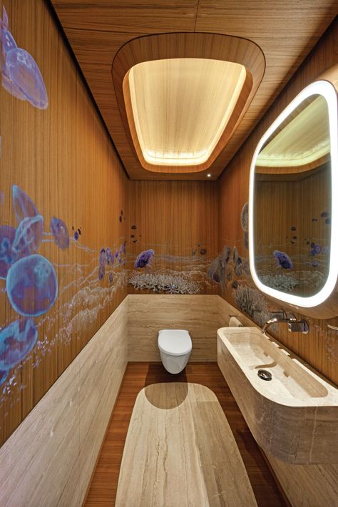 Jouin Manku, Lux Bathroom, Marble Tub, Yacht Interior Design, German Architecture, Super Yacht, Ship Design, Carpet Cover, Custom Chandelier