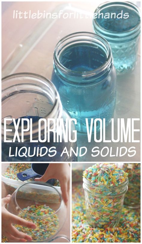 Exploring Volume Science Activity Math Play STEM for Kids Volume Activities, Thanksgiving Games For Kids, January Crafts, Craft Painting, Math Measurement, Kid Experiments, Easy Toddler, Stem For Kids, Crafts Easy