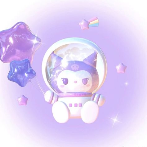 Purple Background, Floating, Hello Kitty, Kitty, Stars, Purple, On Instagram