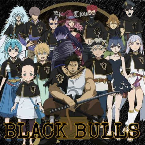 Black Clover Black Bulls Squad, The Black Bulls, Yami Sukehiro, Black Bulls, Black Clover Manga, Black Bull, Black Clover Anime, Black Cover, Black Clover