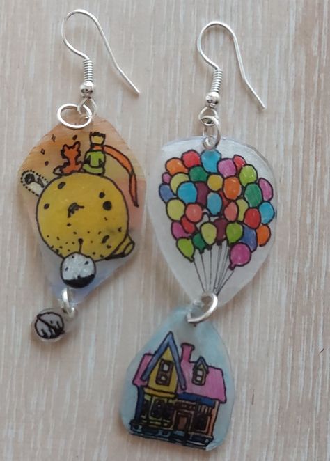 Shrinks Dink, Painting Cafe, Shrinky Dink Crafts, Shrinky Dink Earrings, Crazy Crafts, Shrinky Dink, Earrings Diy, Earring Ideas, Shrink Plastic