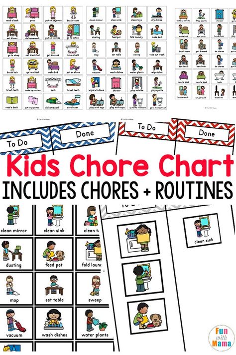 chore chart for kids Chore Chart For Kindergarteners, Kindergarten Chore Chart Free Printable, Chore Chart Pictures Printable Free, Visual Chore Chart For Kids, Free Printable Chore Chart With Pictures, Chore Chart Kids Printable Free, Printable Chore Charts For Kids Free, Chore Clipart, Chores Worksheet