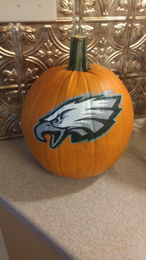 Painted Eagles pumpkin Painted Eagles, Eagles Pumpkin, Eagle Pumpkin, Pumpkin Board, Pumpkins Crafts, Pumpkin Decorating Diy, Pumpkin Stencils Free, Diy Pumpkins Crafts, Diy Pumpkins