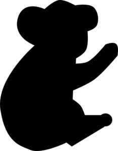 Koala/bear template Silhouettes Disney, Kangaroo Drawing, Safari Crafts, Bear Stencil, Zoo Logo, Aboriginal Symbols, Aboriginal Art Symbols, Bear Template, Australia Art