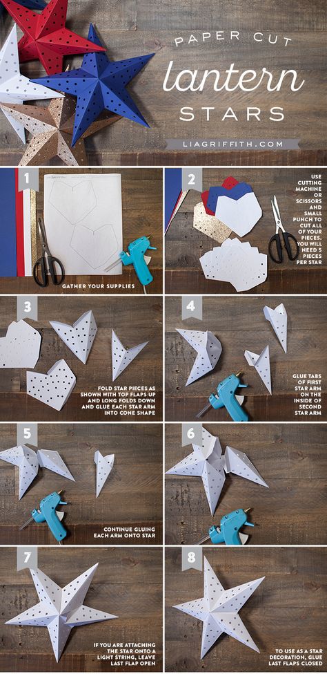 Paper Cut Star Lantern Paper Star Lights, Paper Star Lanterns, Star Lights, Star Lanterns, Origami 3d, Navidad Diy, Paper Lantern, Paper Snowflakes, Make Paper