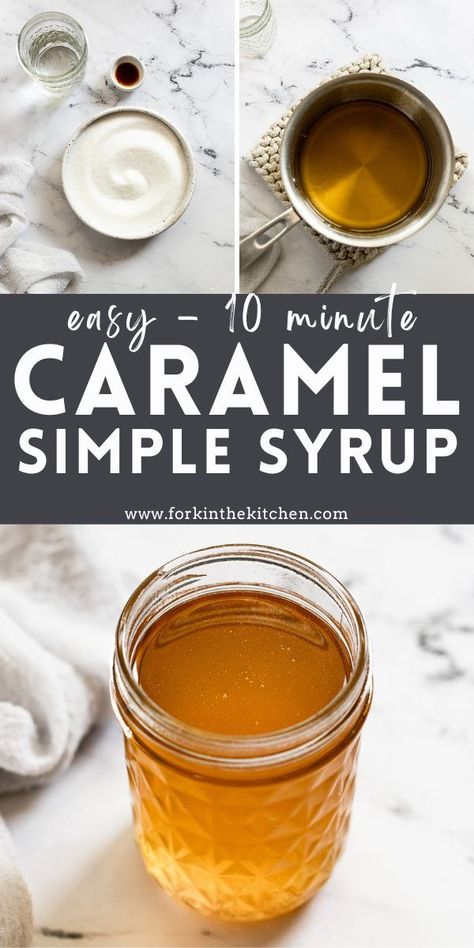 Make your own caramel syrup at home with just 3 simple ingredients. Take your favorite lattes, iced coffee, and cocktails to the next level with this easy recipe. Even better? It's budget-friendly and has much better flavor than the store-bought stuff. Caramel Simple Syrup, Simple Syrup For Coffee, Homemade Caramel Syrup, Simple Syrup For Cakes, Caramel Syrup Recipe, Make Your Own Caramel, Caramel Coffee Syrup, Syrup For Coffee, Homemade Coffee Syrup