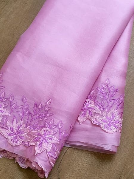 Pure organza silk embroidery sarees Designer Organza Sarees, Pure Organza Silk Sarees, Benaras Sarees, Mirror Work Blouse Design, Embroidery Sarees, Mirror Work Blouse, Lehenga Choli Wedding, New Saree Designs, Organza Silk Saree