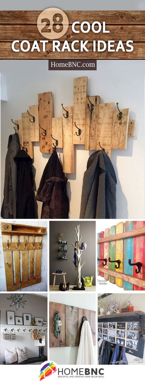 Coat Racks Wall, Office Coat Rack Ideas, Creative Coat Rack Ideas, Wooden Coat Rack Wall, Diy Wood Coat Rack Wall, Unique Coat Rack Ideas, Coat And Hat Rack Ideas, Wall Coat Rack Ideas, Coat Hanging Ideas Entryway