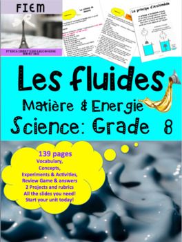 French Immersion, Grade 8 Science 139 READY-MADE slides to support your work with your unit science about Fluids! Check out the PREVIEW FILE. EVERYTHING YOU NEED! and SAVE YOURSELF HOURS OF WORK!!!!!! Integrate this resource in your science unit about "Les fluides" with accurate information at the reading level of your Fluids Science Grade 8, Non Newtonian Fluid Experiment, Grade 8 Science, Grade 5 French Immersion, French Immersion Grade 1, French Immersion Resources, French Resources, French Immersion, Science Units