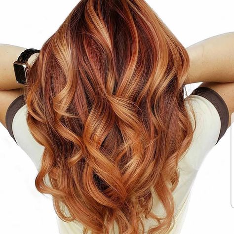 Pumpkin Spice Hair Color, Red And Blonde Hair, Pumpkin Spice Hair, Red And Blonde, Copper Balayage, Ginger Hair Color, Autumn Ideas, Gorgeous Hair Color, Copper Hair Color