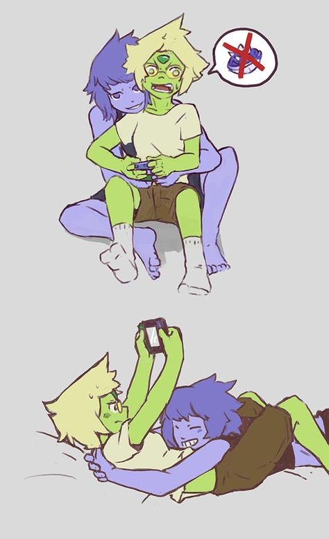 Steven Universe - Lapis and Peridot playing games Steven Universe Peridot, Steven Universe Lapidot, Steven Universe Ships, Steven Universe Lapis, Lapis And Peridot, Peridot Steven Universe, Steven Universe Wallpaper, Steven Universe Drawing, Steven Universe Funny