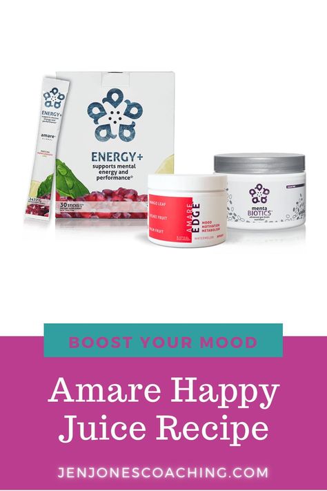 Happy Juice Recipe, Amare Happy Juice, Happy Juice Amare, Jen Jones, Brain Nutrition, Happy Juice, Happy Gut, Brain Boost, High Sugar