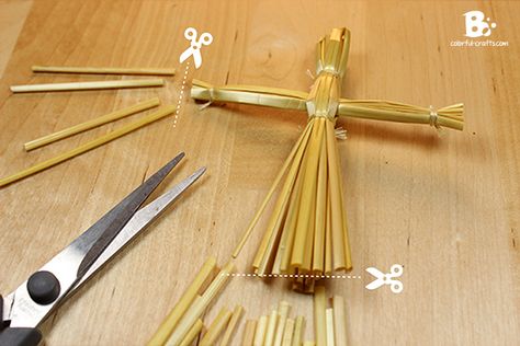 How to make a Brigid Doll - straw doll DIY Brigid Doll, Stick Dolls, Diy Christmas Paper Decorations, Imbolc Altar, Straw Doll, Witchy Diy, Pictures To Recreate, Imbolc Ritual, Colorful Crafts