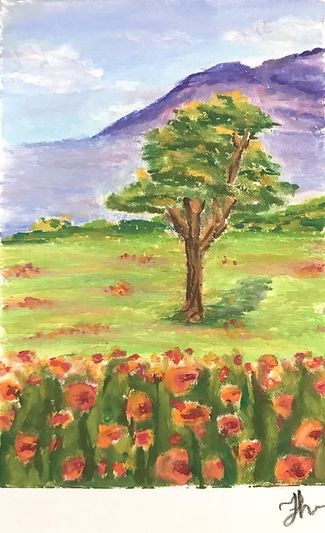 Oil Pastel Landscape Easy, Oil Pastel Landscape, Nature Art Drawings, Oil Art, Pastel Paintings, Oil Pastel Paintings, Pastel Landscape, Crayon Art, Nature Drawing