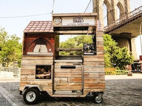 This Is the World's Smallest Wood-Fired Pizza Cart - Eater Pizza Cart, Pizza Food Truck, Mobile Cafe, Pizza Truck, Food Vans, Small Pizza, Food Van, Wood Burning Oven, New Pizza