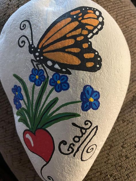 painting rocks! | I painted this rock as a memorial for my nephews grave. Art Rock, Painting Rocks, Rock Painting, Painted Rocks, Paint, Art