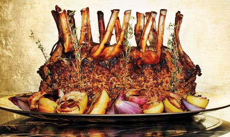 Crown Roast of Pork with Lady Apples and Shallots Recipe