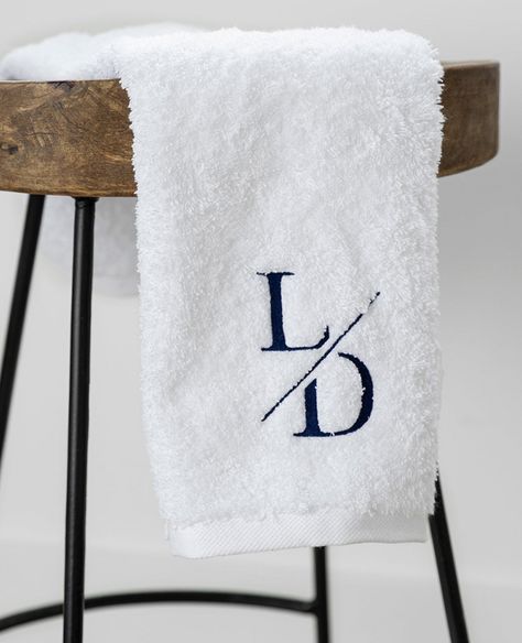 If monogrammed towels are wrong, we don't ever want to be right.🤍 Make your mark with our brand new Hemingway Monogrammed Towels, available in over 20 different stitch colours. Embroidery Towels Bath, Monogrammed Towels, Towel Embroidery Designs, Monogrammed Hand Towels, Navy Embroidery, Personalised Gifts Diy, Monogram Towels, Towel Embroidery, Gray Towels