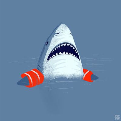 thebeachgarage Shark Week Wallpaper, Shark Week Aesthetic, Cute Shark Painting, Shark Poster Aesthetic, Shark Illustration Cute, Cute Shark Drawing, Shark Aesthetics, Shark Artwork, Shark Bathroom