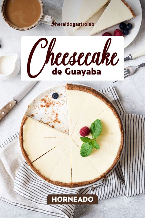 La guayaba es una fruta tropical con un sabor único y delicioso que evoca el espíritu de la primavera y el verano 😍 Cheesecake Lovers, Cheesecake, Sandwiches, Pie, Cheese, Canning, Cake