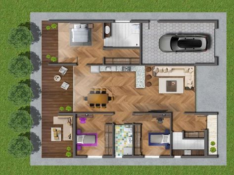 Photoshop Rendered Plans Interior, Rendered Floor Plan Photoshop, Render Plan, Rendering Ideas, Cafe Plan, Photoshop Render, 2d Floor Plan, Kitchen Floor Plan, Living Room Floor Plans