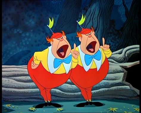 Draw School, Tweedle Dee Tweedle Dum, Alice Disney, Alice In Wonderland Cartoon, Alice In Wonderland Pictures, Disney Duos, Wonderland Characters, Tweedle Dum, Alice In Wonderland 1951