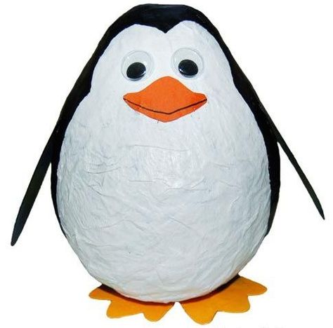 aeb2e0baca2f828f6576446845e05974 Paper Mache Balloon, Paper Mache Crafts For Kids, Penguins Project, Paper Mache Projects, Penguin Crafts, Penguin Craft, Paper Mache Animals, Eco Friendly Kids, Paper Mache Art