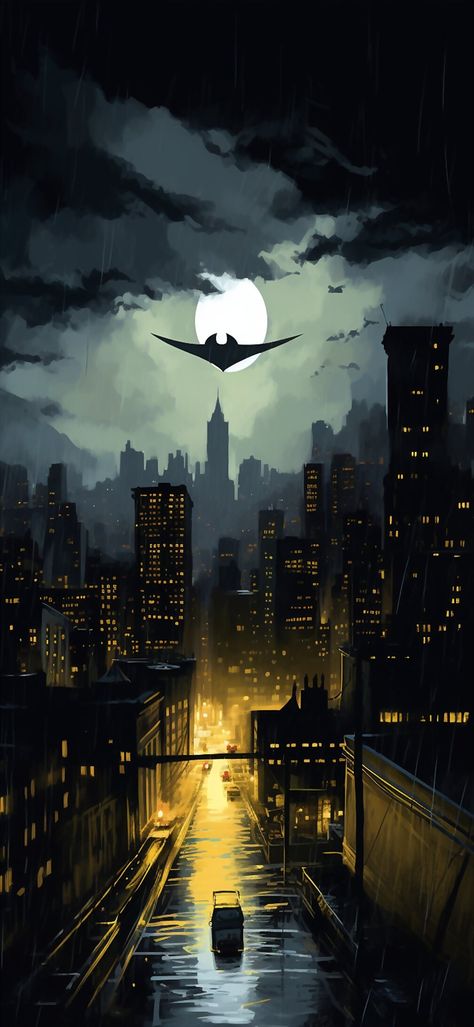 #wallpaper #superheroes #dc Batman Lockscreen, Dc Comics Wallpaper Iphone, Batman City, Batman Wallpaper Iphone, Batman Phone, Dc Comics Wallpaper, Dark Comics, Batman Artwork, City Background