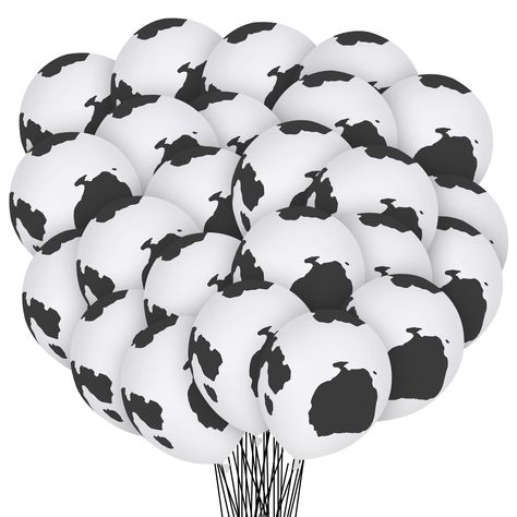 PRICES MAY VARY. Creative design: these balloons are designed with cute cow pattern, are fun additions to a variety of parties and events, especially suitable for cow themed parties, lovely to cater for interests and preferences, will impress and admire your guests and friends Durable material: these party decorative balloons are made of quality latex material, can be filled with air and helium that is convenient and fast, durable material makes them not easy to break and safe for your use, whic Cow Theme Birthday, Cow Print Balloons, Cow Balloons, Cow Birthday Parties, Cow Baby Showers, Feeling 22, Cow Birthday, Grad Ideas, Cow Decor