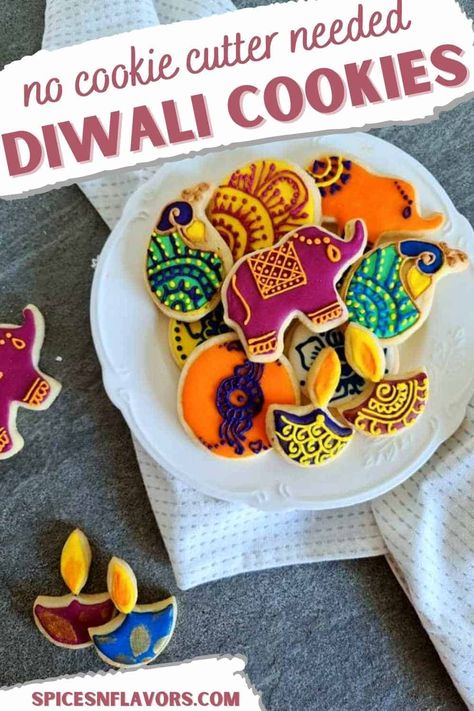 These eggless Diwali cookies with delicate and elegant mehendi designs on top would make a statement in itself this festive season. Include this in your Diwali hamper box and gift to a friend and see the praises coming in. Not only Diwali these mehendi cookies would also make a great addition to any party like baby shower or wedding the bride is going to love them. Detailed blog post plus video tutorial Mehendi Cookies, Peacock Cookies, Diwali Cookies, Cake Pricing Guide, Eggless Sugar Cookies, Diy Peacock, Diwali Sweets Recipe, Eggless Cookies, Diwali Snacks