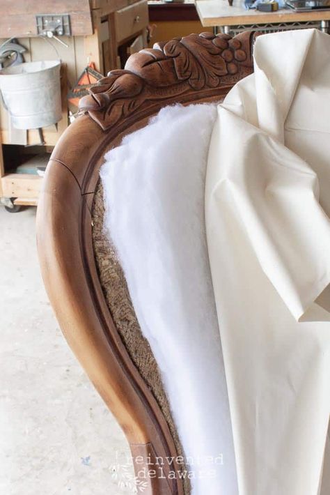 Upholstery Basics | Victorian Upholstered Chair - Reinvented Delaware Antique Chairs Makeover, Redo Dining Chairs, Upholstered Antique Chairs, Upholstered Chairs Diy, Chair Reupholstery, Victorian Armchair, Diy Furniture Upholstery, Furniture Reupholstery, Victorian Sofa