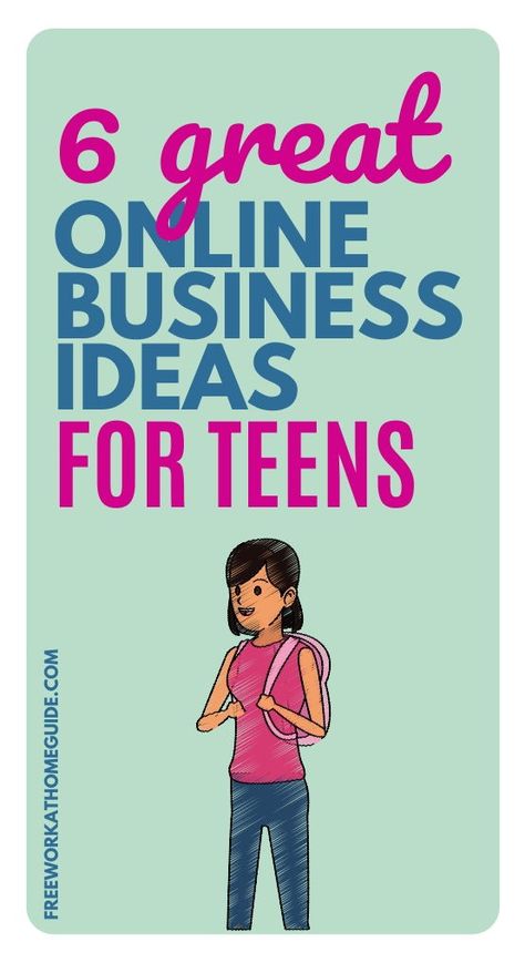 Need a teen business idea? Starting your own online business based on your hobby or existing skills, or that does not require any skill or experience, is a great way to earn pretty good money.  Here are 6 great online business ideas for teens!  #teens #makemoneyonline Business Ideas For Teens, Own Business Ideas, Home Based Work, Online Business Ideas, Start Online Business, Stay At Home Jobs, Business Checklist, Learn New Skills, Earn Money Online Fast