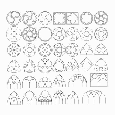 Gothic Architecture Drawing, Gothic Tracery, Gothic Drawings, Gothic Elements, Islamic Motifs, Dibujo Simple, Gothic Windows, Gothic Pattern, Gothic Tattoo