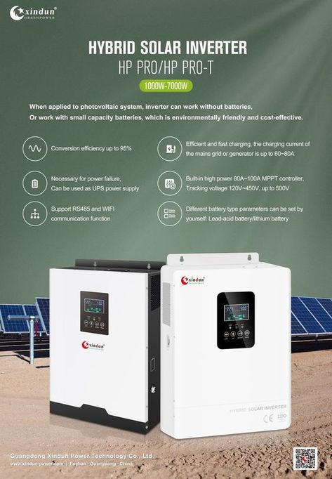 🥰 Xindun 5Kw solar inverter for sale: ✅Built-in mppt charge controller and used for solar energy system directly. ✅Lithium-ion battery compatible. ✅Solar charger/AC charger/Generator charger in one. ✅Wifi or RS485 remote communication optional. 🥳Choose Xindun as your long-term cooperative supplier, you will be able to get the best quality inverter, the cheapest price, the fastest delivery speed, and the freshest product information.🤝 #solarinverter #5kwinverter #5kwsolarinverter #xindun Ups Power Supply, Solar Power Inverter, Diy Solar Panel, Solar Charge Controller, Photovoltaic System, Solar Systems, Power Inverters, Solar Inverter, Solar Technology