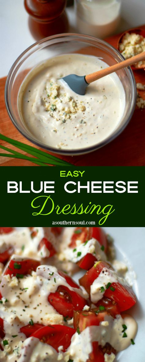 Blue Cheese Salad Dressing, Easy Homemade Salad Dressing, Blue Cheese Dressing Recipe, Diy Salad, Cheese Salad Dressing, Blue Cheese Salad, Salad Dressing Recipes Homemade, Blue Cheese Dressing, Homemade Salads