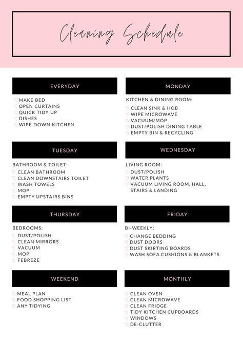 My weekly cleaning schedule, no more cleaning the whole house on a Saturday! Microwave Dishes, Weekly Cleaning Schedule, Cleaning Curtains, Downstairs Toilet, Weekly Cleaning, Clean Sink, Cleaning Schedule, Tidy Up, Bathroom Cleaning